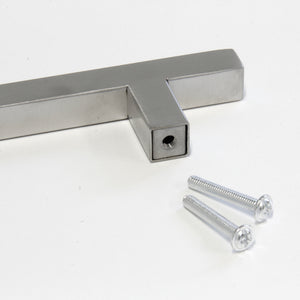 Handle SS154 Modern, T-Bar Handle Pull, Brushed Stainless Steel