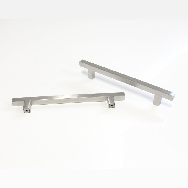 Handle SS154 Modern, T-Bar Handle Pull, Brushed Stainless Steel