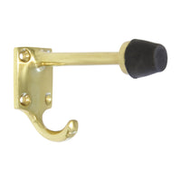 Shield Hook BR2255 Modern Industrial Door Stopper Wall Hook, Polished Brass