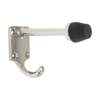 Shield Hook BR2255 Modern Industrial Door Stopper Wall Hook, Polished Brass