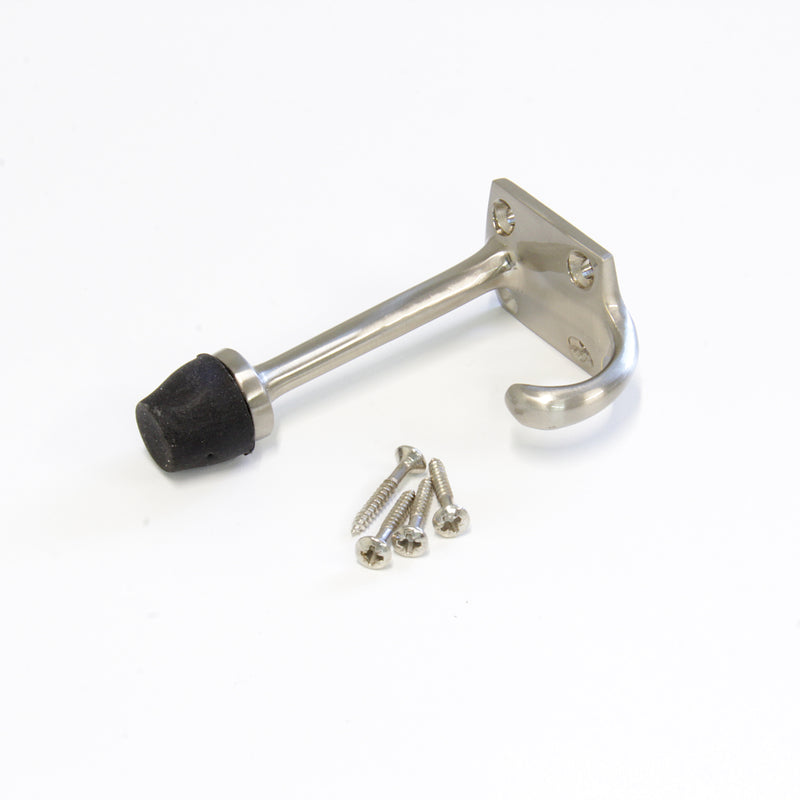 Shield Hook BR2255 Modern Industrial Door Stopper Wall Hook, Polished Brass