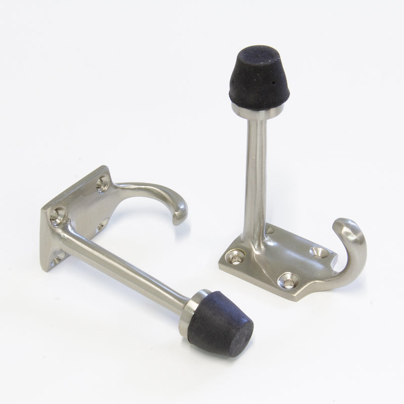 Shield Hook BR2255 Modern Industrial Door Stopper Wall Hook, Polished Brass