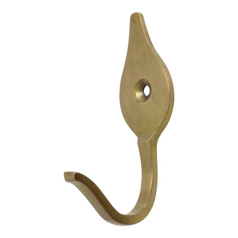 Fleur Hook BR2394 Vintage Wall Hook, Antique Brass
