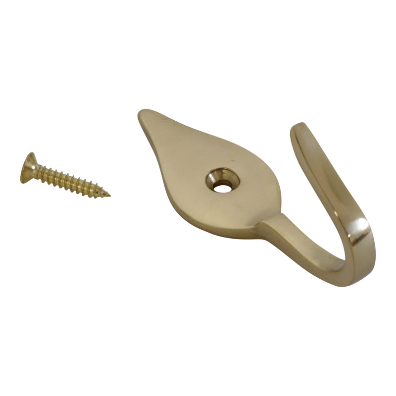 Fleur Hook BR2394 Vintage Wall Hook, Antique Brass