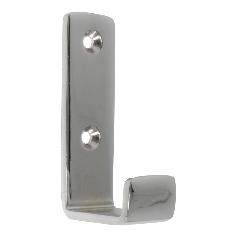 Single Hook BR2400 Modern Industrial flat-bar Wall Hook, Polished Brass