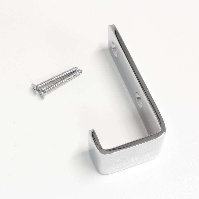 Single Hook BR2400 Modern Industrial flat-bar Wall Hook, Polished Brass