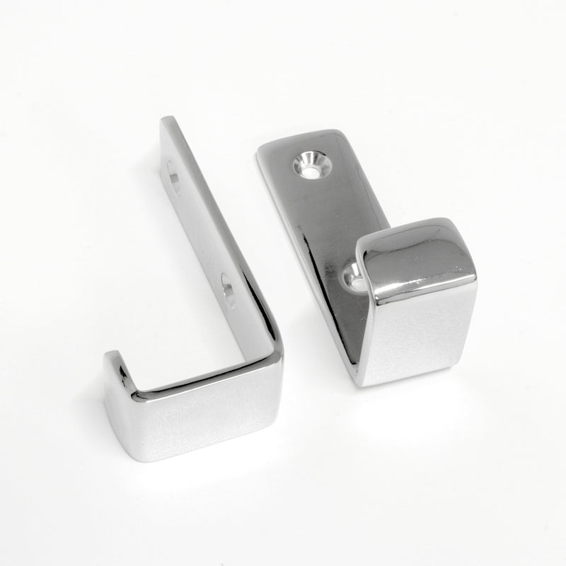 Single Hook BR2400 Modern Industrial flat-bar Wall Hook, Polished Brass