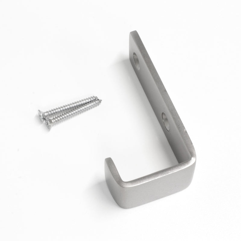 Single Hook BR2400 Modern Industrial flat-bar Wall Hook, Polished Brass