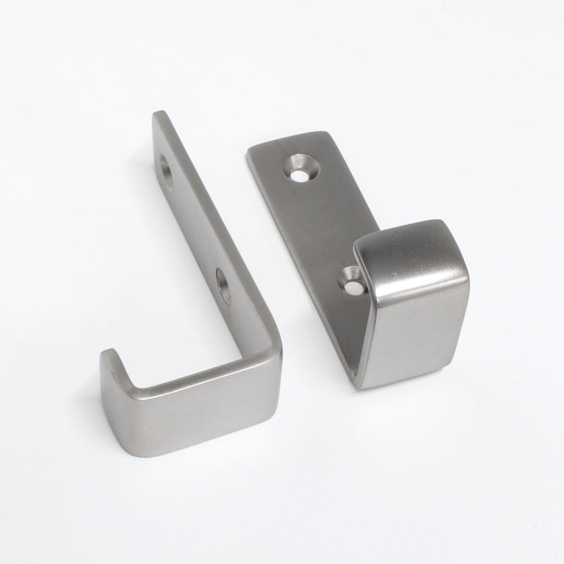 Single Hook BR2400 Modern Industrial flat-bar Wall Hook, Polished Brass