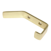 Double Hook BR2402 Modern Industrial flat-bar Wall Hook, Polished Brass