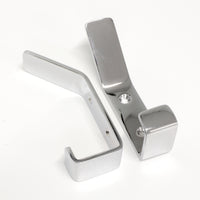 Double Hook BR2402 Modern Industrial flat-bar Wall Hook, Polished Brass