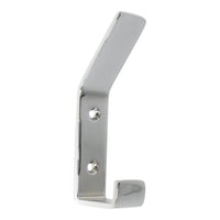 Double Hook BR2402 Modern Industrial flat-bar Wall Hook, Polished Brass