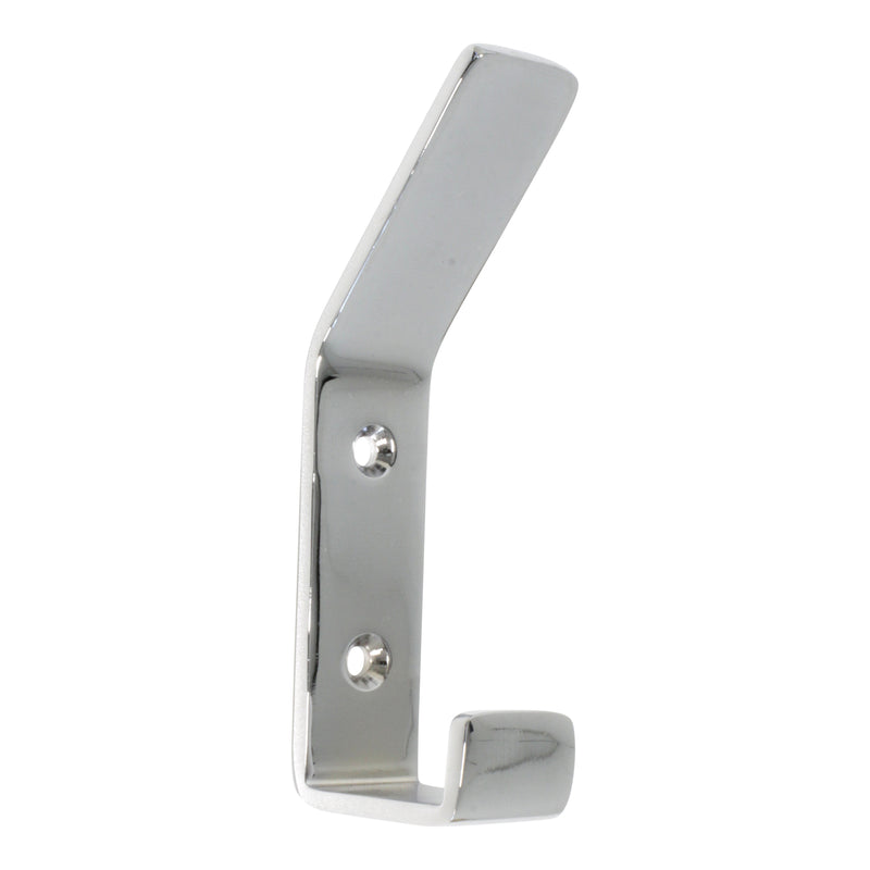 Double Hook BR2402 Modern Industrial flat-bar Wall Hook, Polished Brass