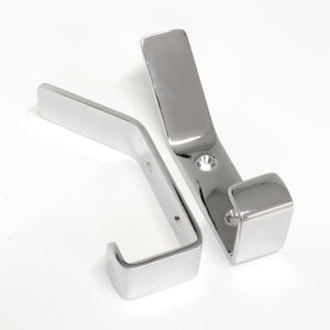 Double Hook BR2402 Modern Industrial flat-bar Wall Hook, Polished Brass