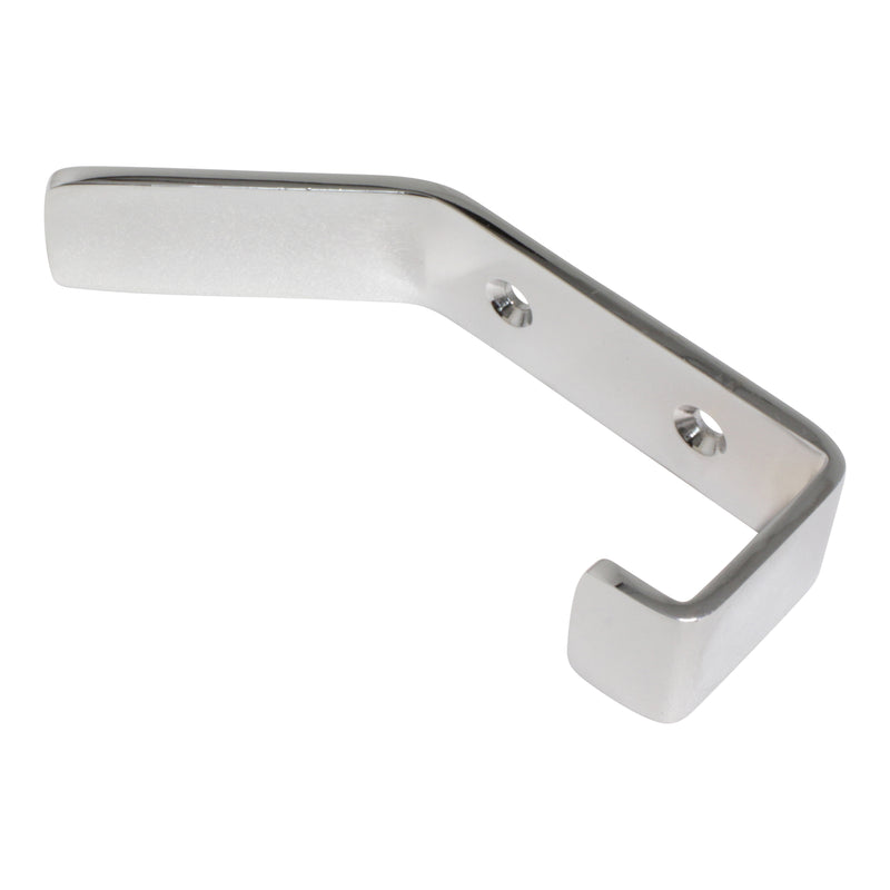 Double Hook BR2402 Modern Industrial flat-bar Wall Hook, Polished Brass