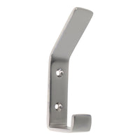 Double Hook BR2402 Modern Industrial flat-bar Wall Hook, Polished Brass