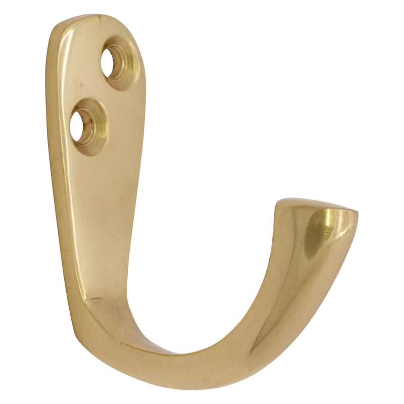 Graze Hook BR2552 Decorative Wall Hook, Polished Brass