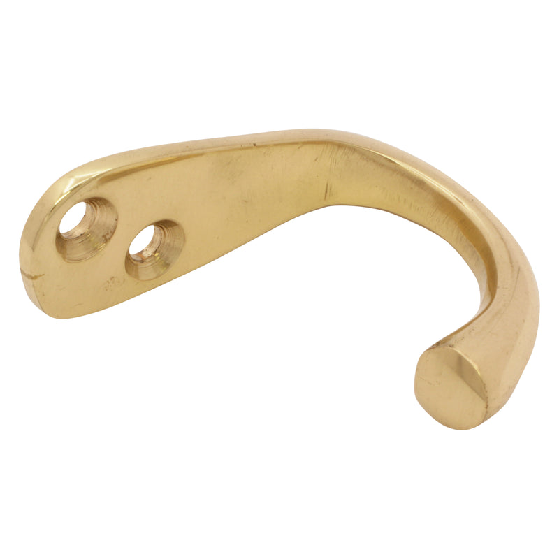 Graze Hook BR2552 Decorative Wall Hook, Polished Brass