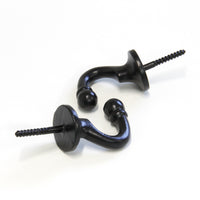 Curve Hook IR8389 Rustic screw-in Wall Hook, Black