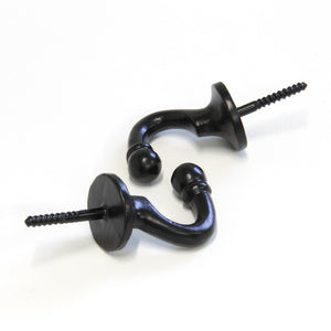 Curve Hook IR8389 Rustic screw-in Wall Hook, Black