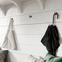 Curve Hook IR8389 Rustic screw-in Wall Hook, Black