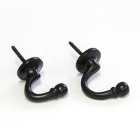 Curve Hook IR8389 Rustic screw-in Wall Hook, Black