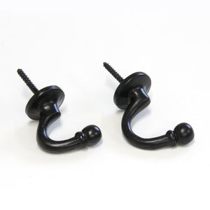 Curve Hook IR8389 Rustic screw-in Wall Hook, Black