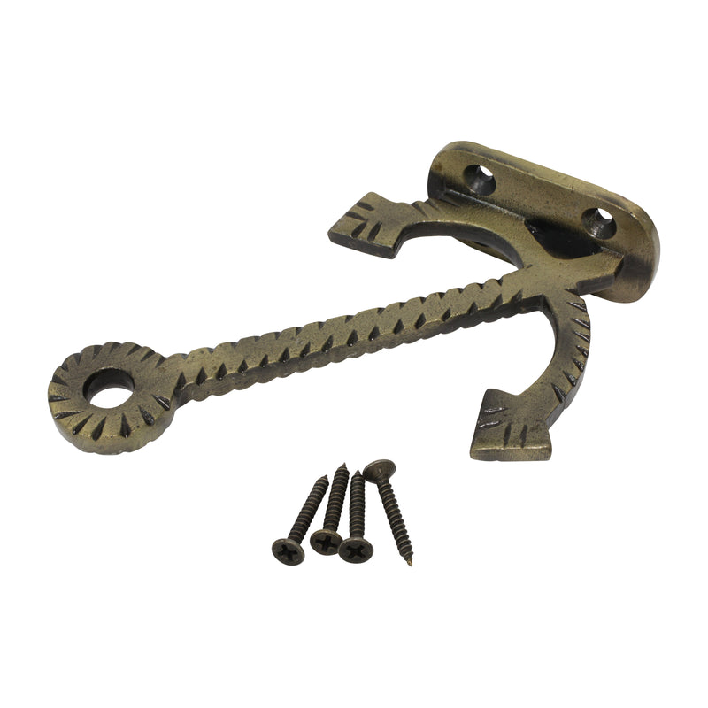 Anchor Hook IR8391 Decorative Wall Hook, Antique Brass