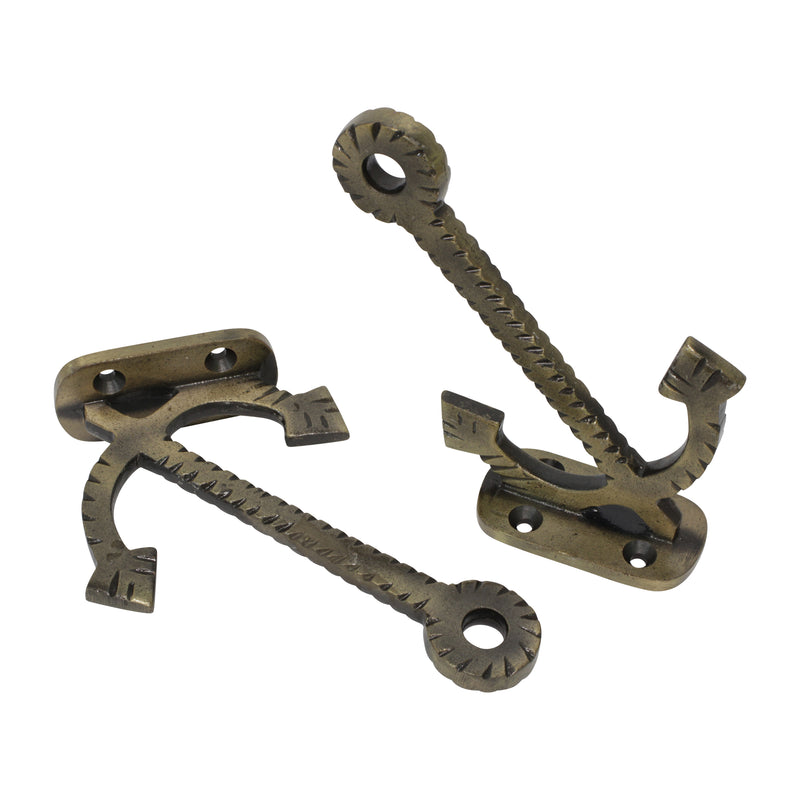 Anchor Hook IR8391 Decorative Wall Hook, Antique Brass