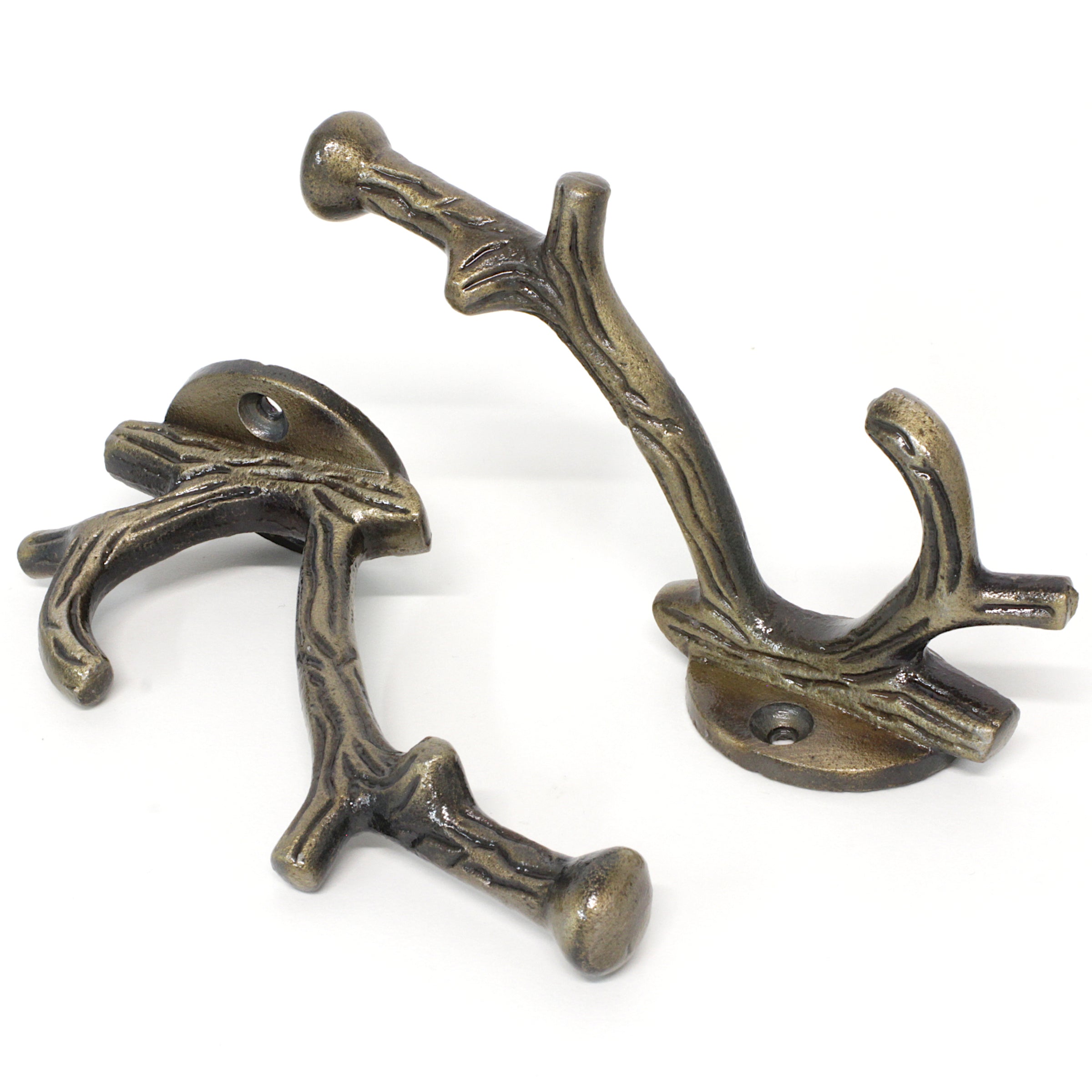 Cast Iron Branch Wall Hook - Set of 2