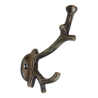 Branch Hook IR8392 Decorative Wall Hook, Antique Brass