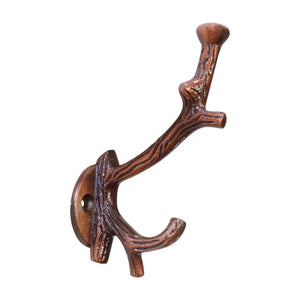 Branch Hook IR8392 Decorative Wall Hook, Antique Brass