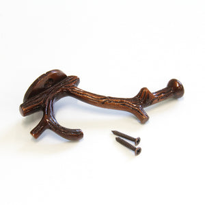 Branch Hook IR8392 Decorative Wall Hook, Antique Brass