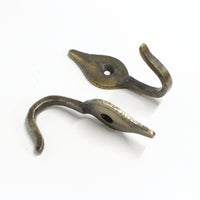 Fleur Hook IR8394 Vintage Wall Hook, Antique Brass