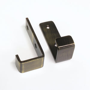 Single Hook IR8400 Modern Industrial flat-bar Wall Hook, Antique Brass