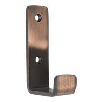 Single Hook IR8400 Modern Industrial flat-bar Wall Hook, Antique Brass