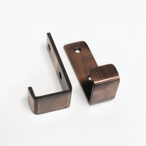 Single Hook IR8400 Modern Industrial flat-bar Wall Hook, Antique Brass