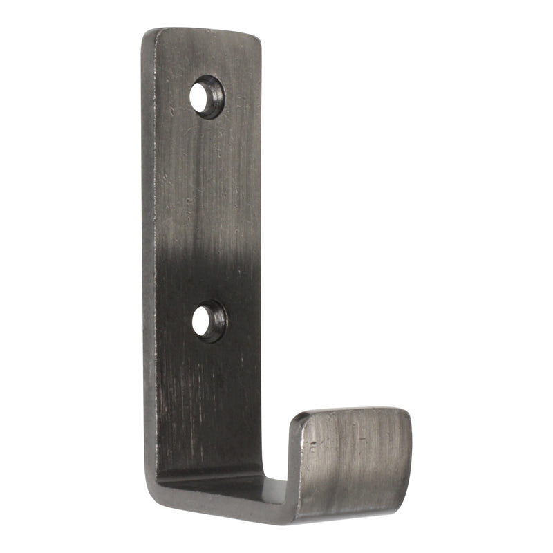 Single Hook IR8400 Modern Industrial flat-bar Wall Hook, Antique Brass