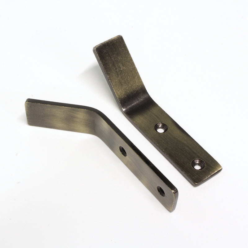 Angled Hook IR8401 Modern Industrial flat-bar Wall Hook, Antique Brass