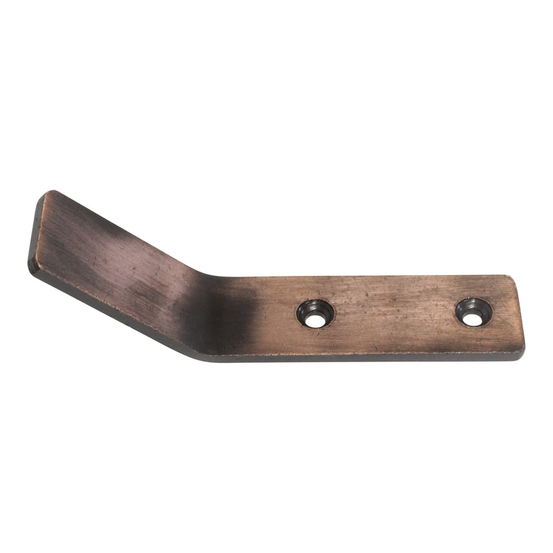 Angled Hook IR8401 Modern Industrial flat-bar Wall Hook, Antique Brass