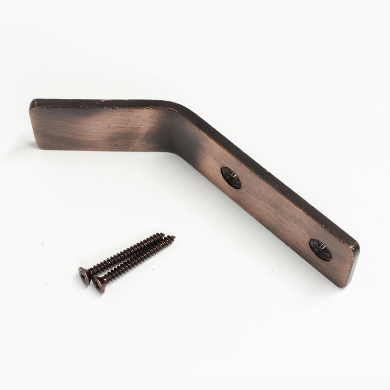 Angled Hook IR8401 Modern Industrial flat-bar Wall Hook, Antique Brass