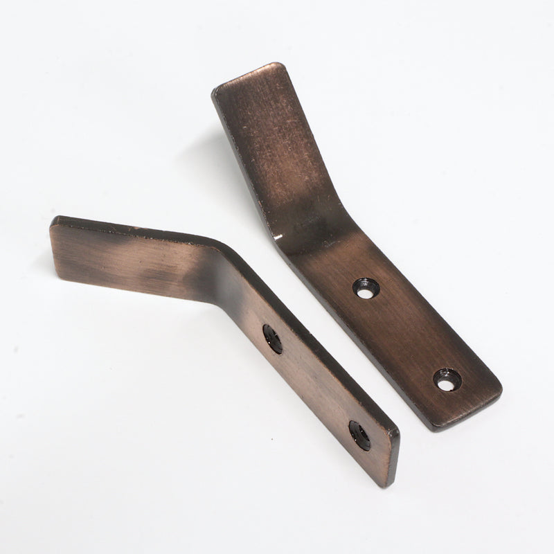 Angled Hook IR8401 Modern Industrial flat-bar Wall Hook, Antique Brass