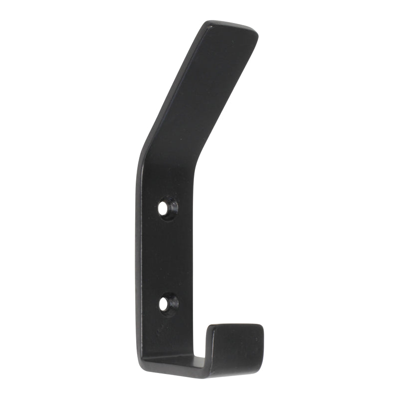 Double Hook IR8402 Modern Industrial flat-bar Wall Hook, Antique Brass