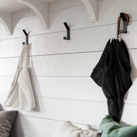 Double Hook IR8402 Modern Industrial flat-bar Wall Hook, Antique Brass