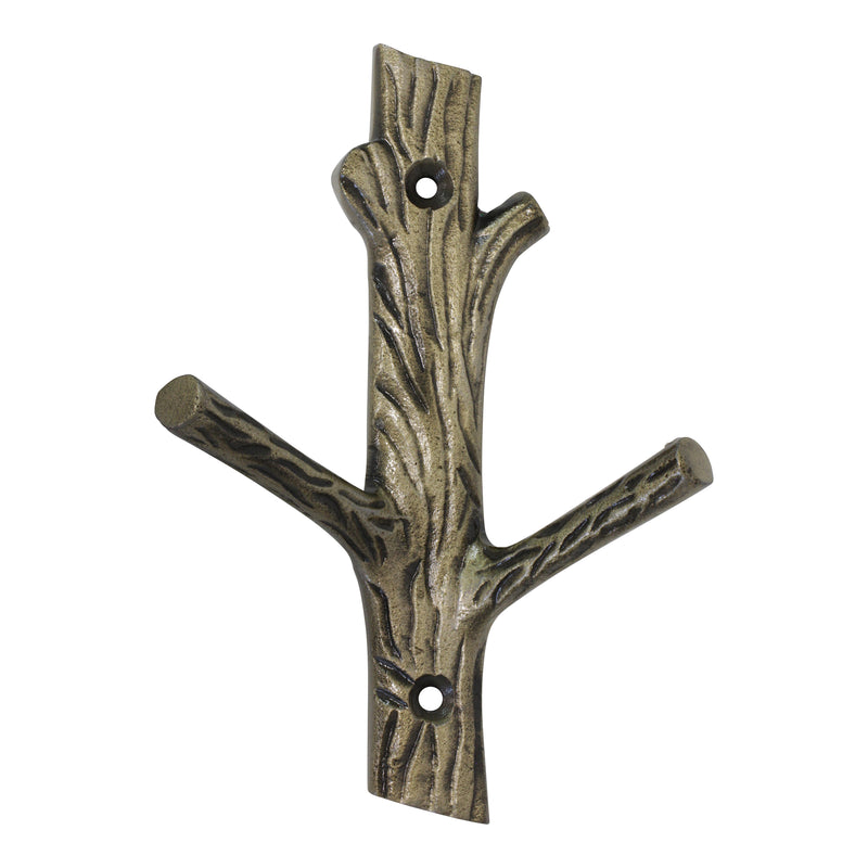 Elder Hook IR8410 Rustic Cabin Wall Hook, Antique Brass