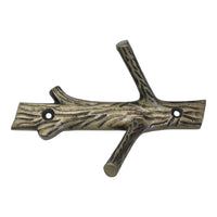 Elder Hook IR8410 Rustic Cabin Wall Hook, Antique Brass