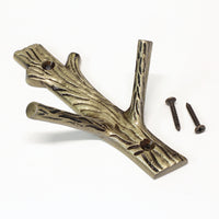 Elder Hook IR8410 Rustic Cabin Wall Hook, Antique Brass