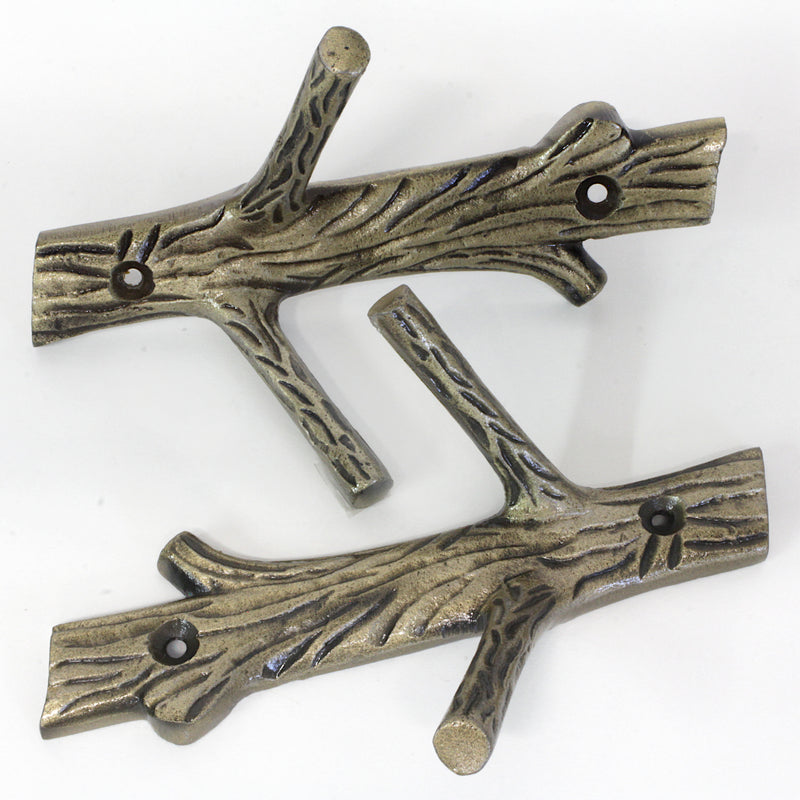 Elder Hook IR8410 Rustic Cabin Wall Hook, Antique Brass