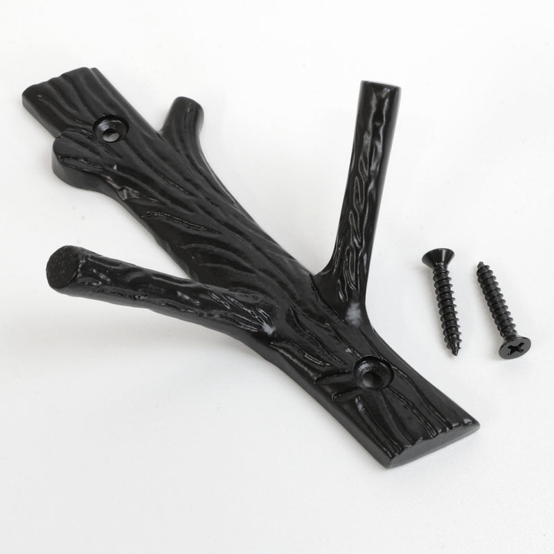 Elder Hook IR8410 Rustic Cabin Wall Hook, Antique Brass