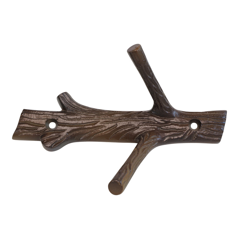 Elder Hook IR8410 Rustic Cabin Wall Hook, Antique Brass